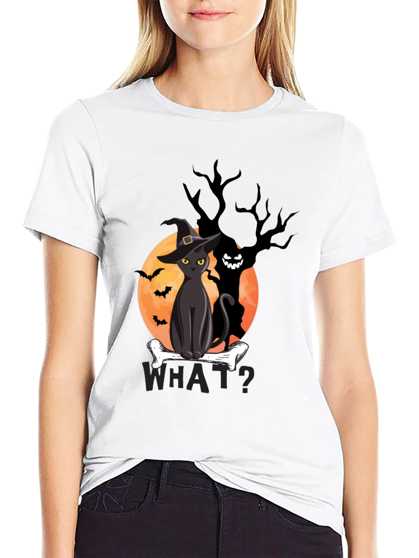 Halloween Cat T-Shirt - Spooky Graphic Tee