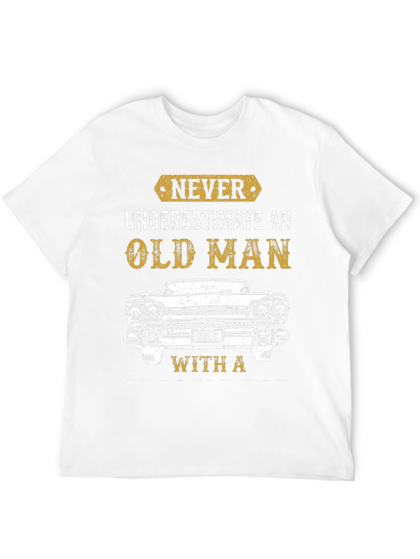 Never Underestimate Old Man With Car T-Shirt
