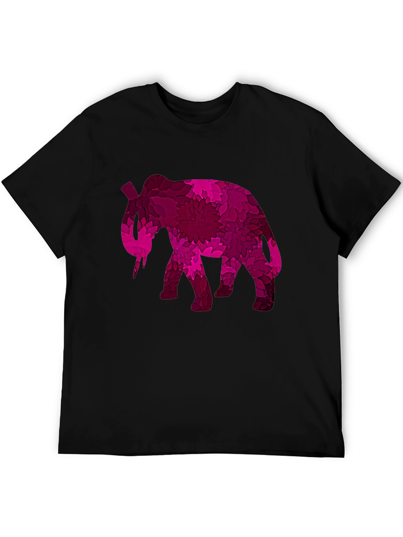 Elephant Floral Print Graphic T-Shirt