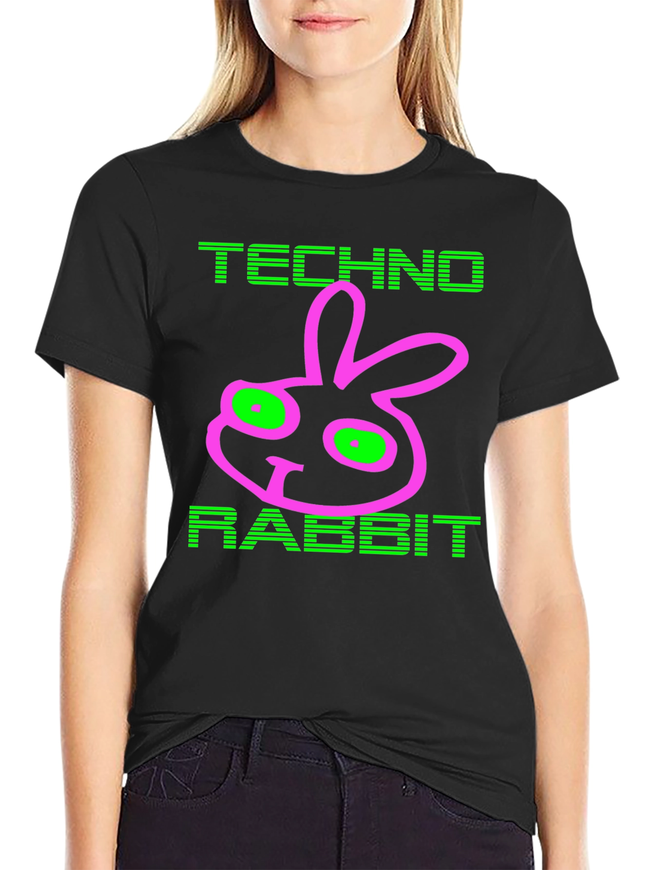 Techno Rabbit Graphic Tee - Mens Black T-Shirt