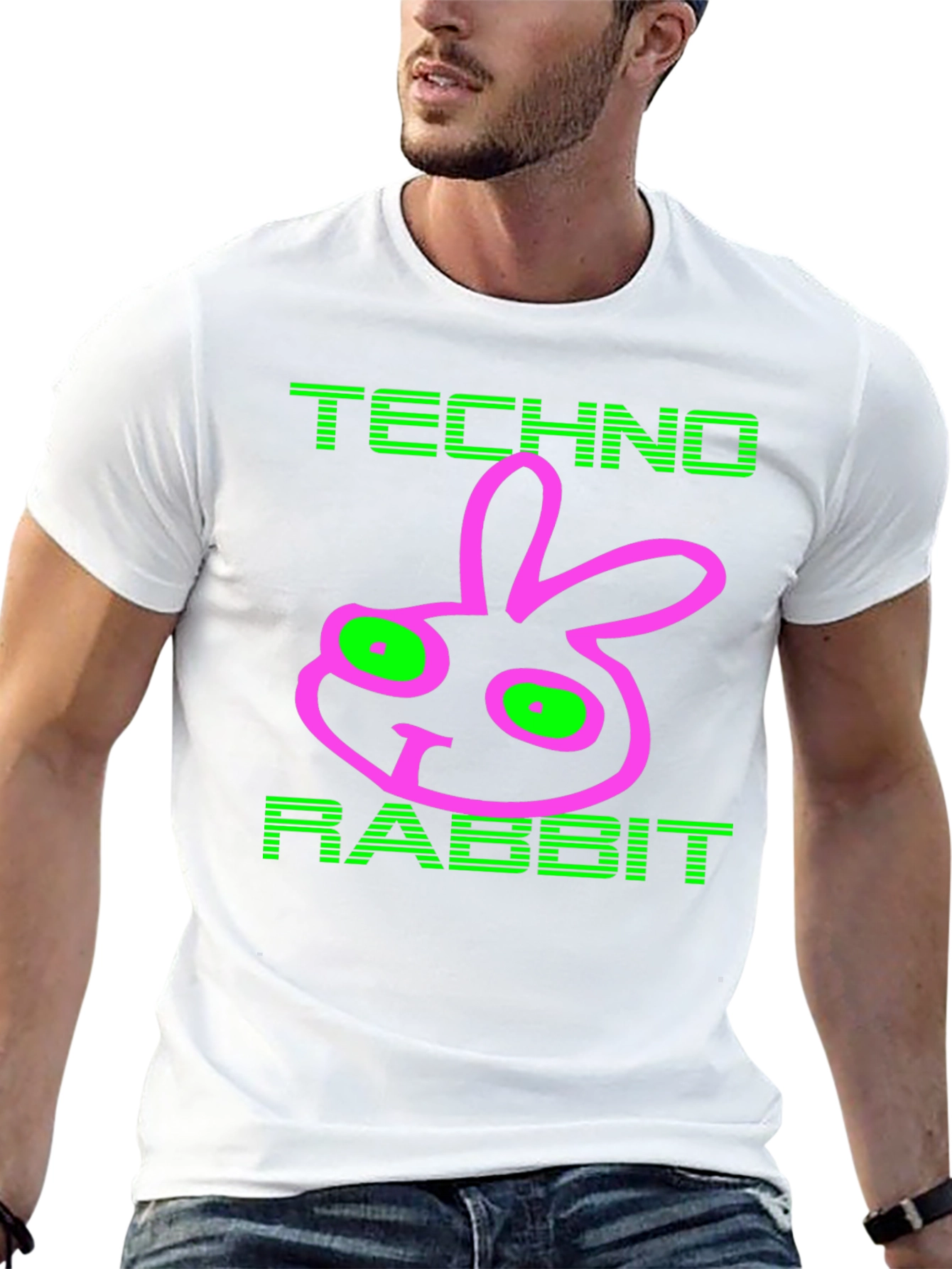Techno Rabbit Graphic Tee - Mens Black T-Shirt