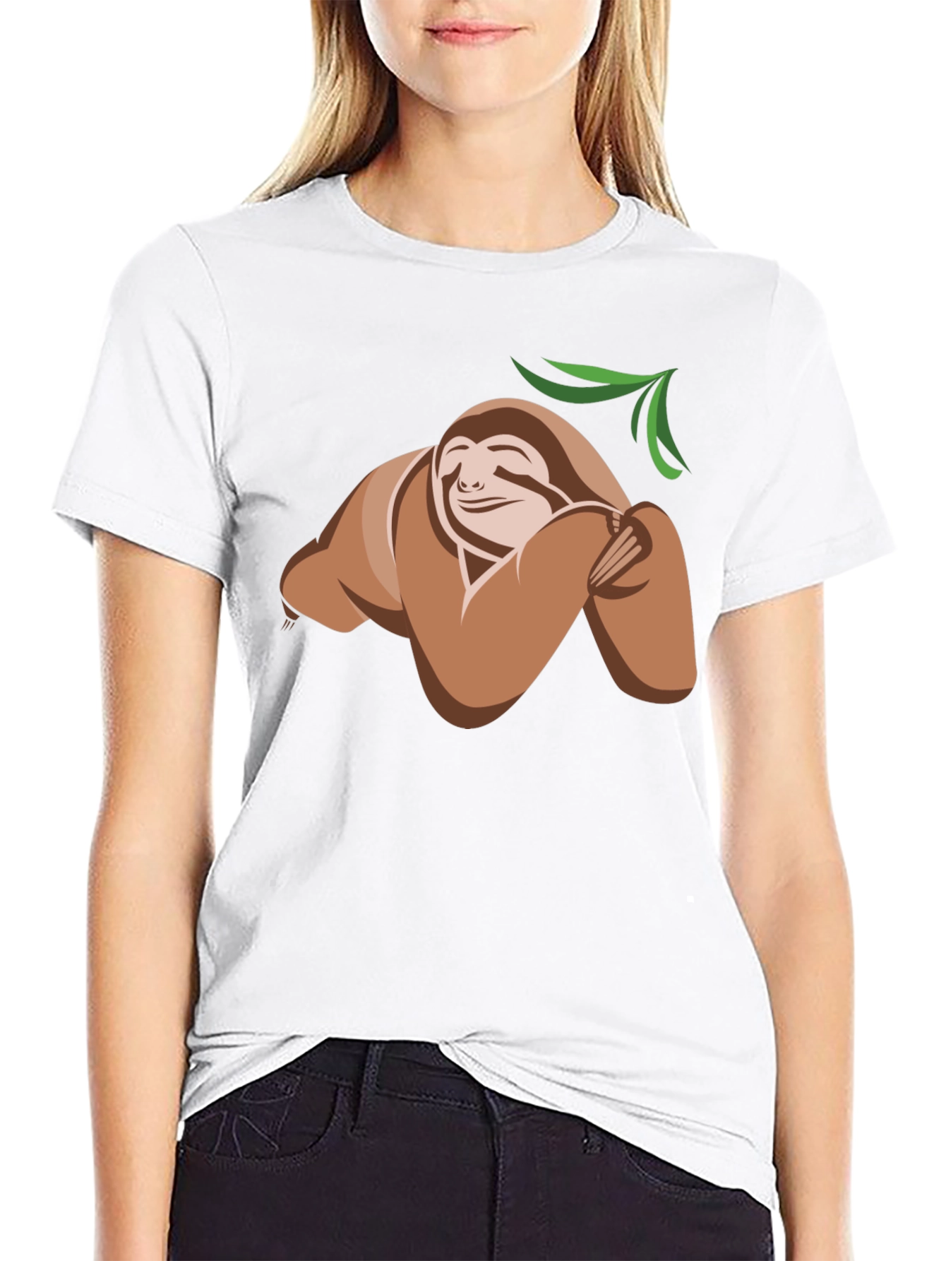 Cute Sloth Graphic Tee - Relaxed Style