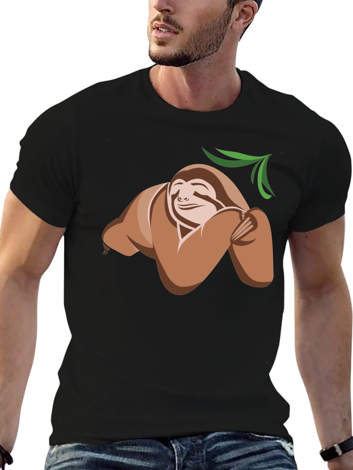 Cute Sloth Graphic Tee - Relaxed Style