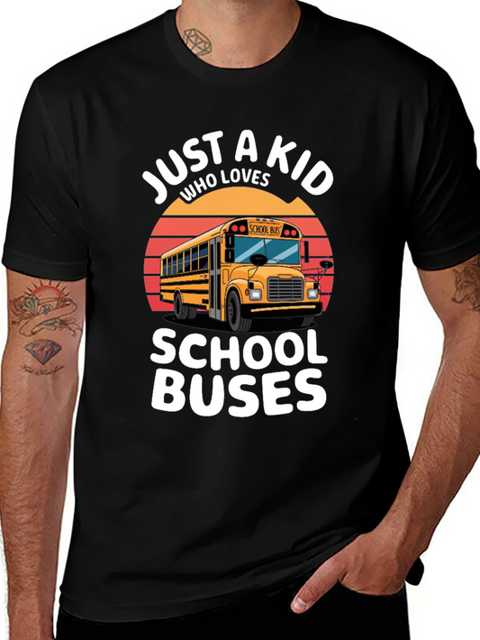 Just A Kid Who Loves School Buses T-Shirt