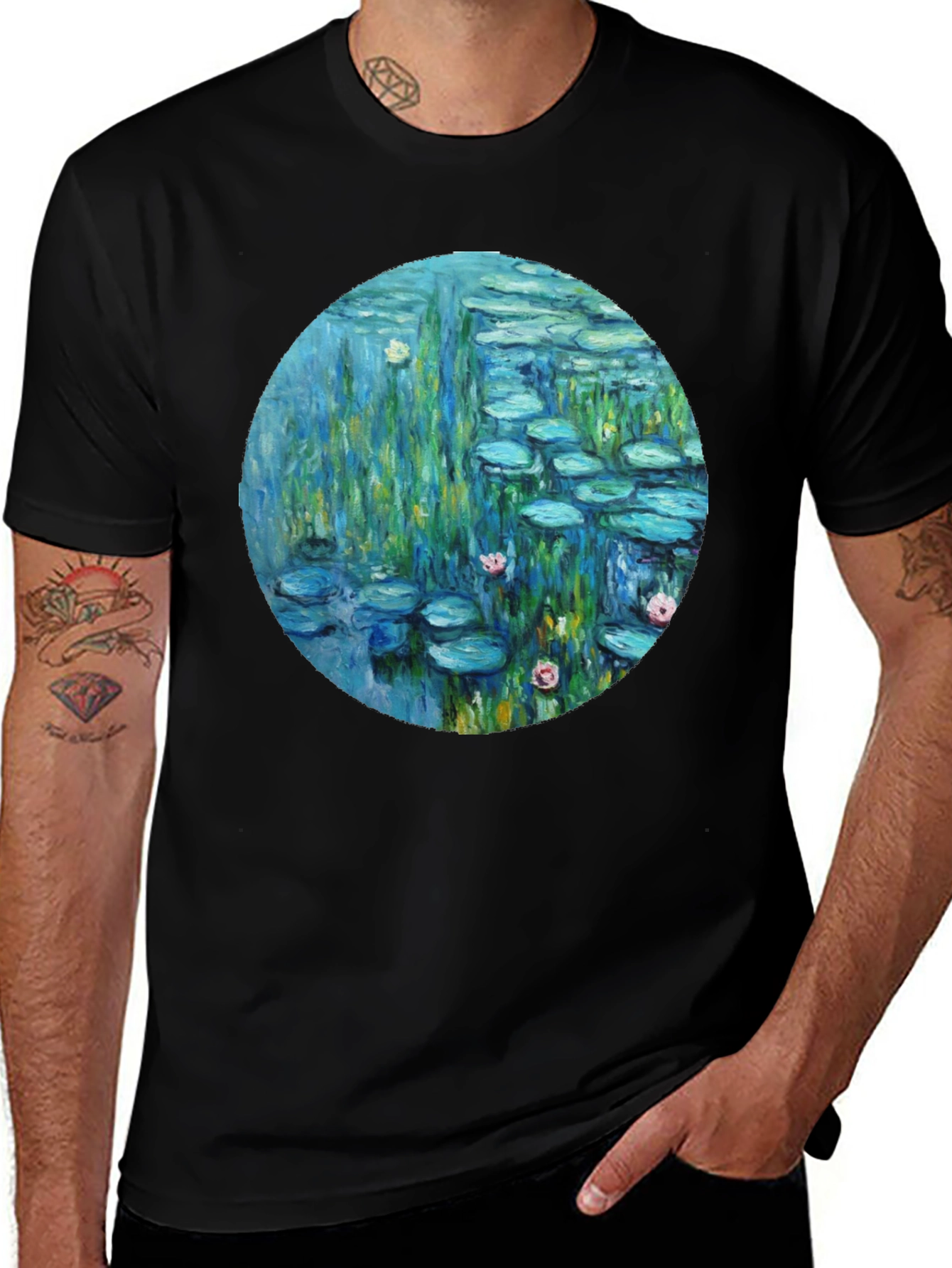 Monet Lily Pads Graphic Tee - Stylish Art T-Shirt