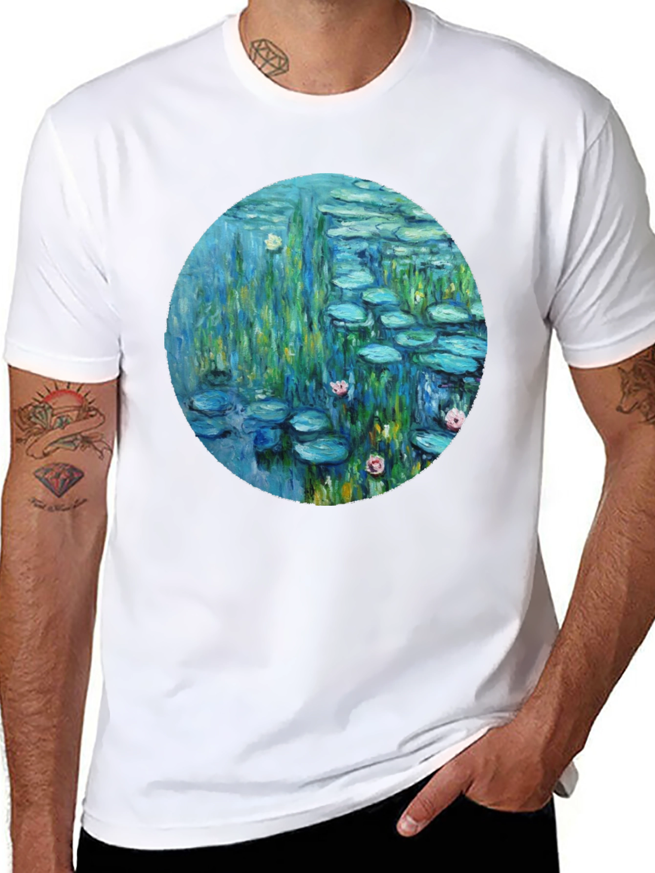 Monet Lily Pads Graphic Tee - Stylish Art T-Shirt