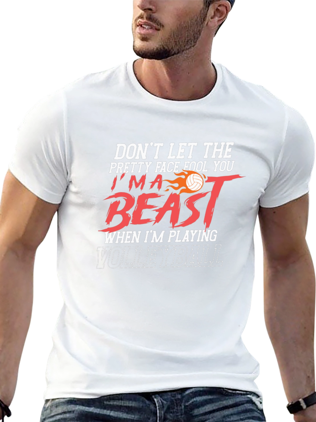 Volleyball Beast Graphic T-Shirt - Sporty Design