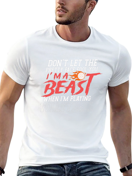 Volleyball Beast Graphic T-Shirt - Sporty Design