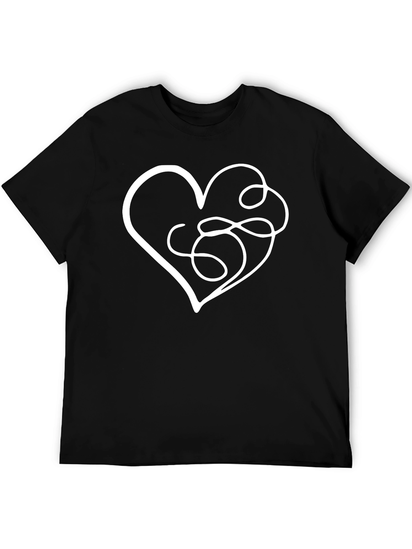 Heart String Graphic Tee - Black