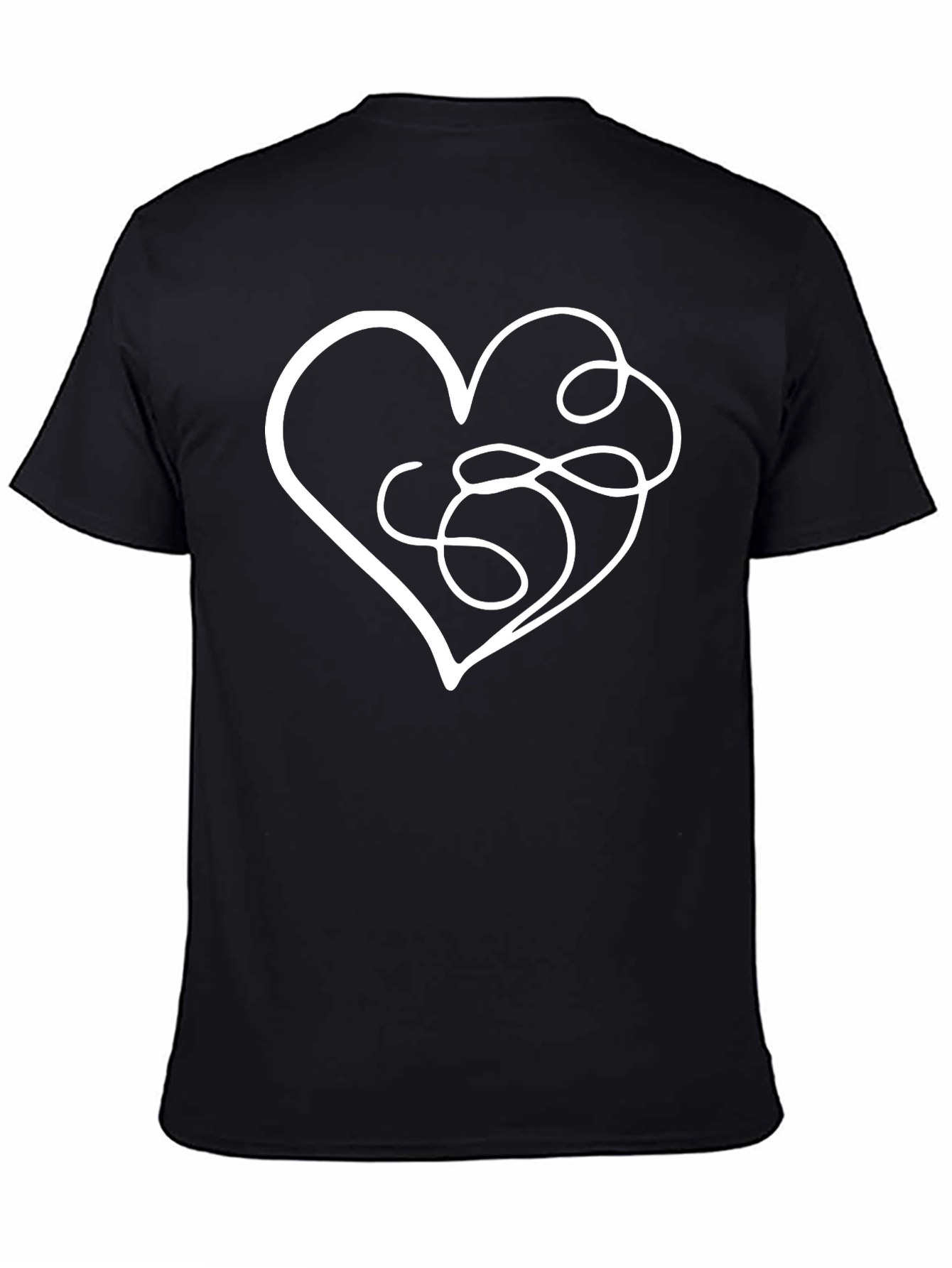 Heart String Graphic Tee - Black