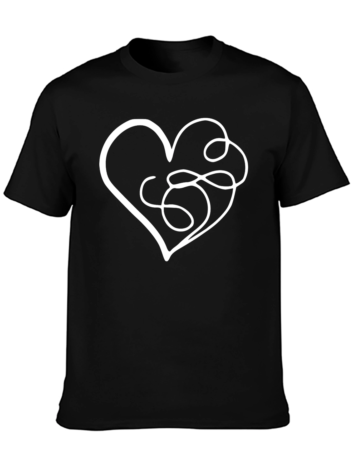 Heart String Graphic Tee - Black