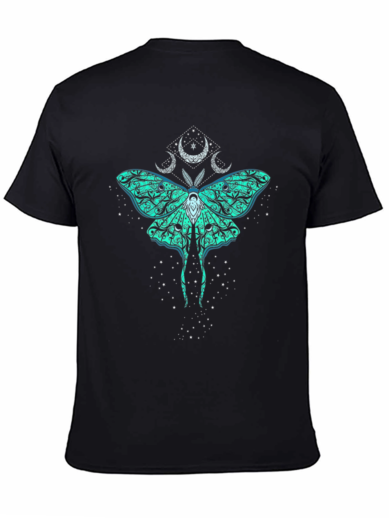 Mystic Moth Graphic Tee - Black Cotton T-Shirt