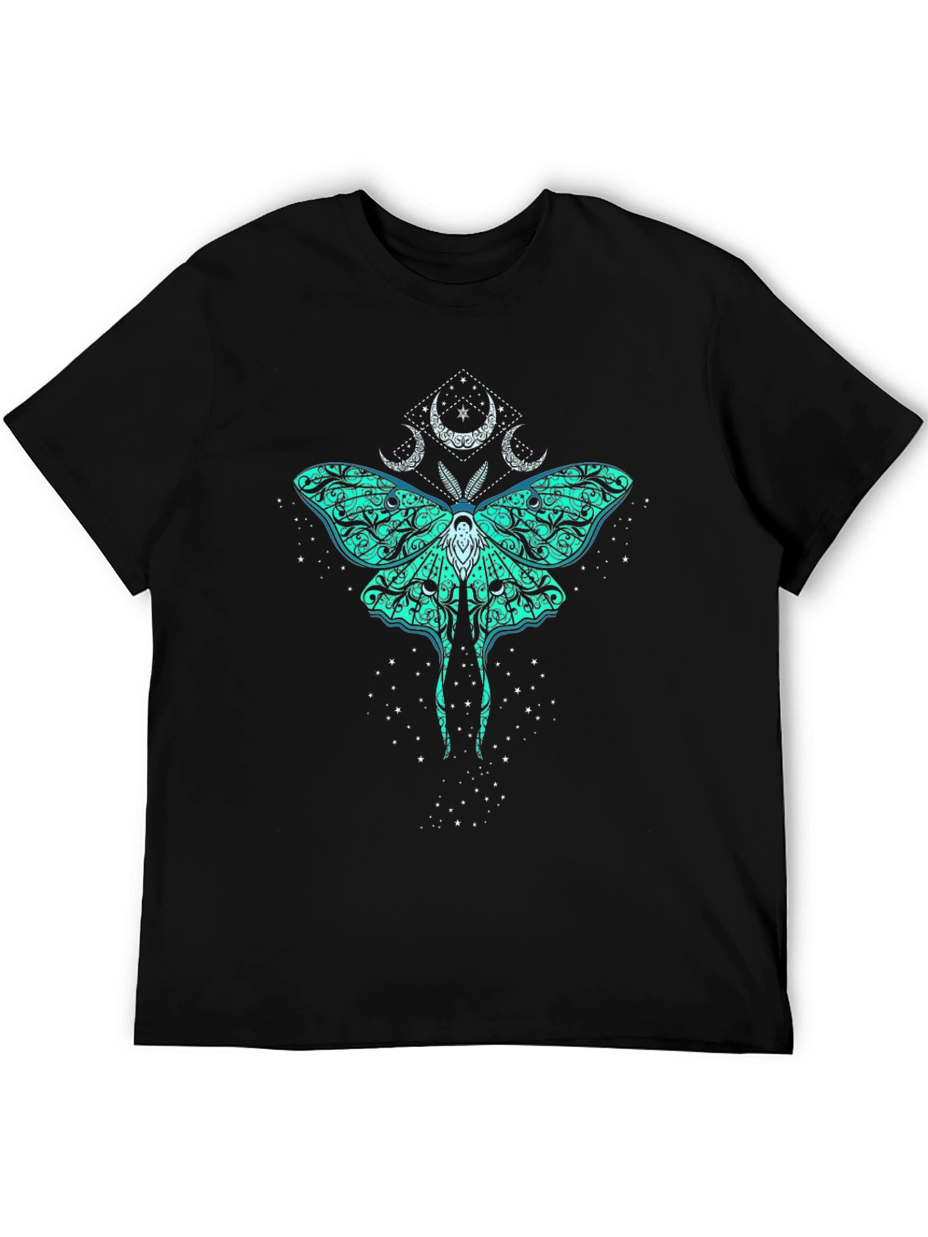 Mystic Moth Graphic Tee - Black Cotton T-Shirt