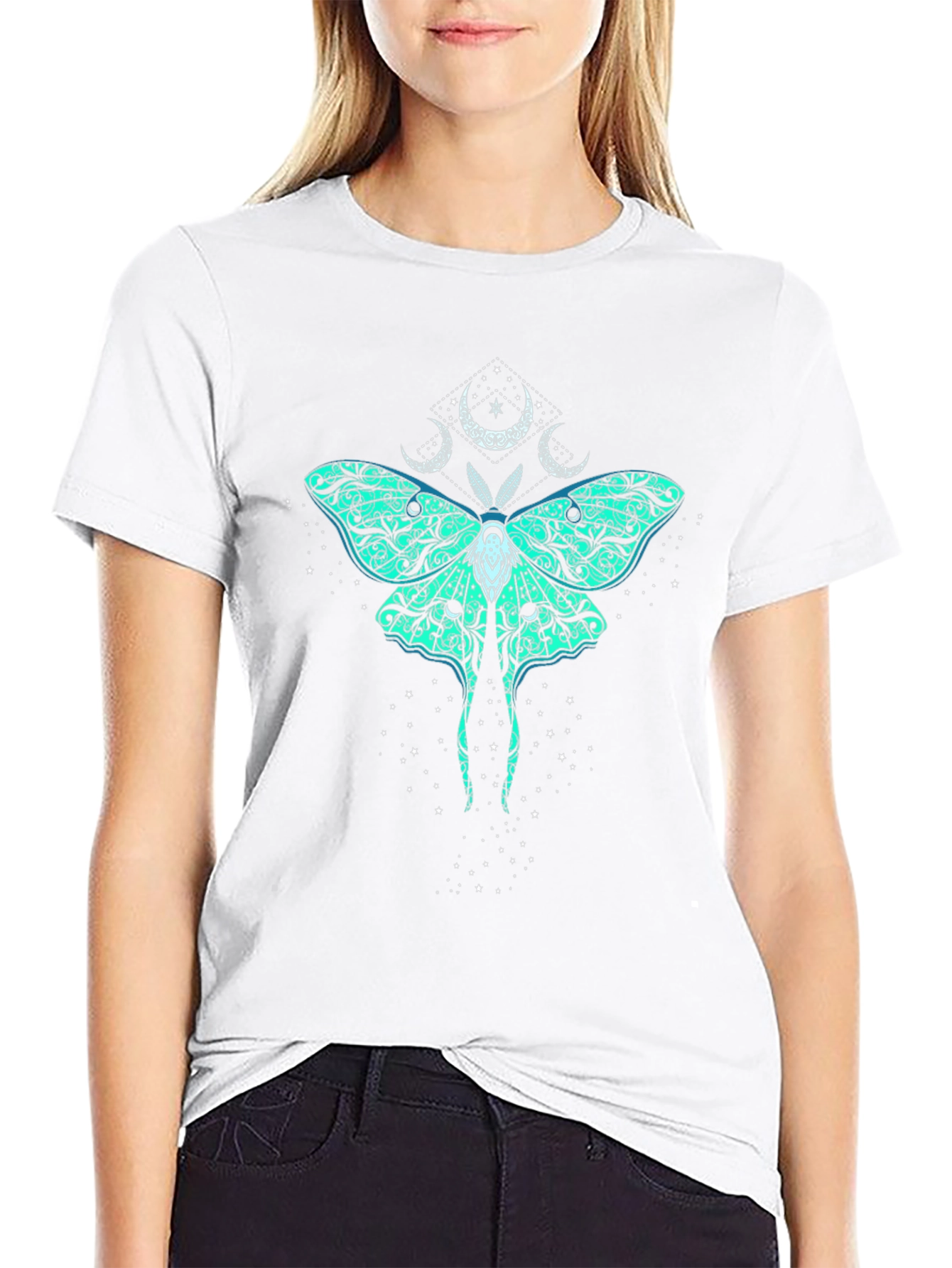 Mystic Moth Graphic Tee - Black Cotton T-Shirt
