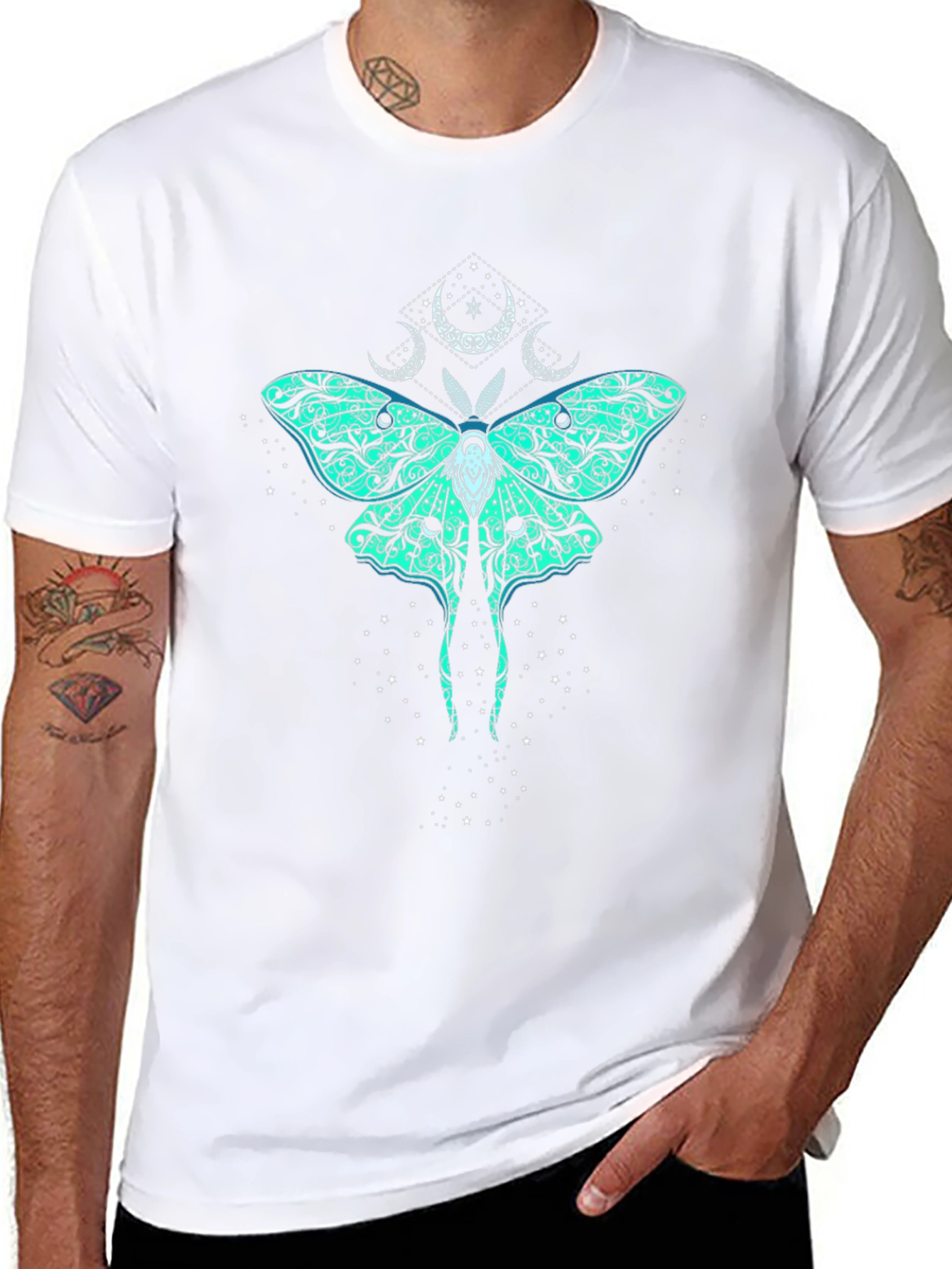 Mystic Moth Graphic Tee - Black Cotton T-Shirt
