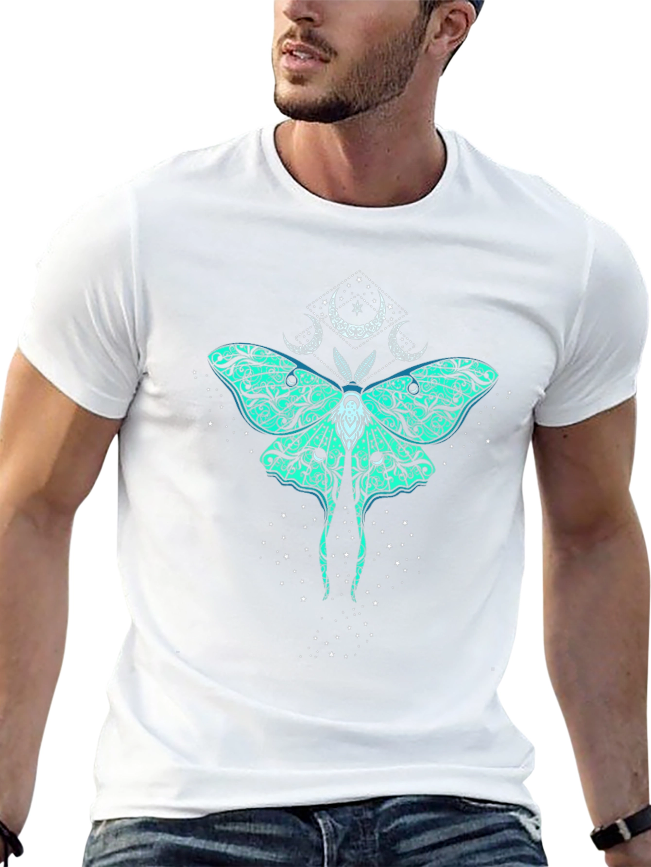 Mystic Moth Graphic Tee - Black Cotton T-Shirt
