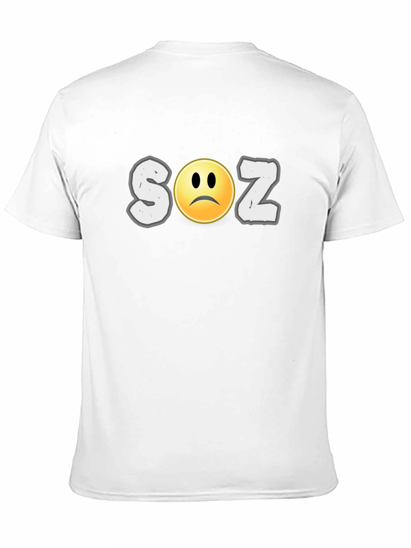Soz Sad Face Graphic Print Black T-Shirt