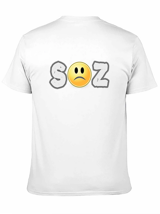 Soz Sad Face Graphic Print Black T-Shirt