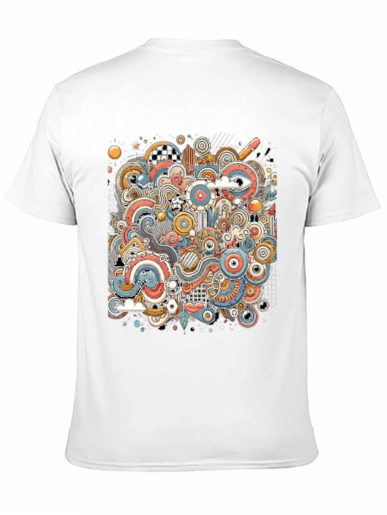 Abstract Doodle Art Graphic Tee - Black Unisex Shirt