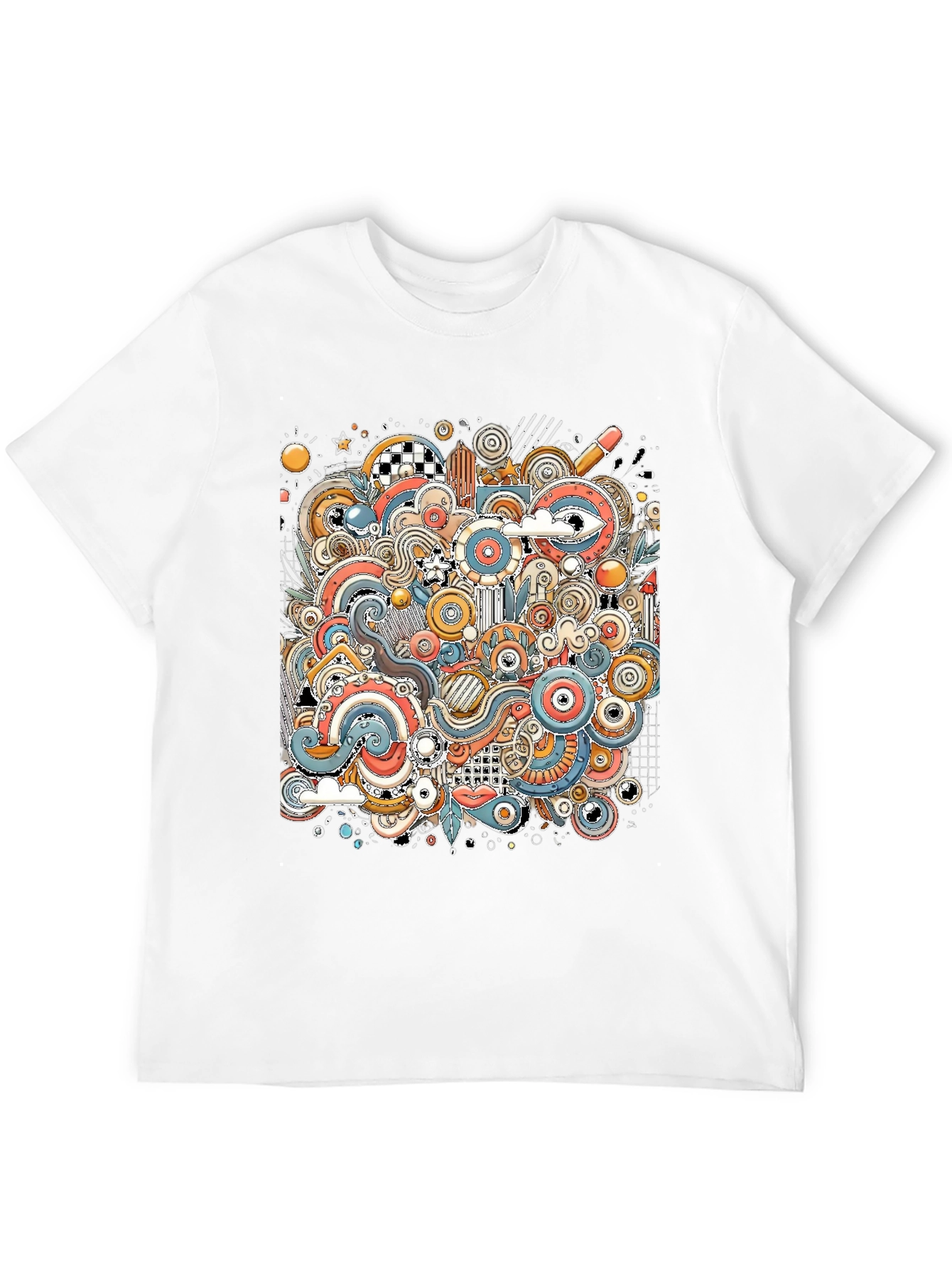 Abstract Doodle Art Graphic Tee - Black Unisex Shirt
