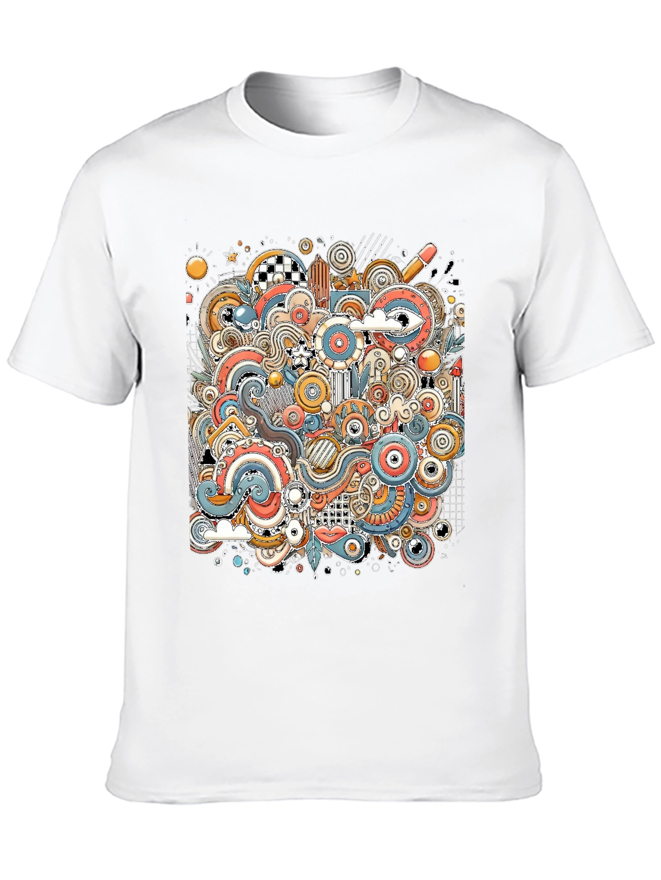 Abstract Doodle Art Graphic Tee - Black Unisex Shirt