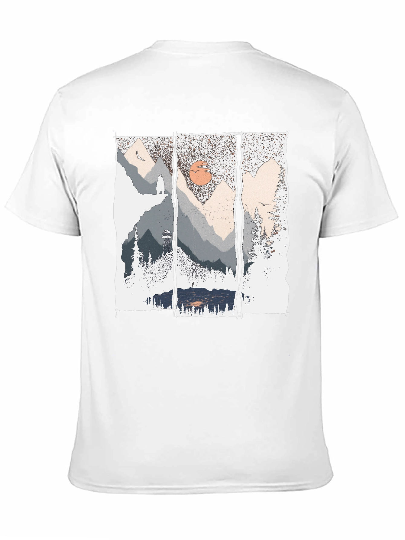 Nature Triptych Graphic Tee - Black Cotton Blend Shirt