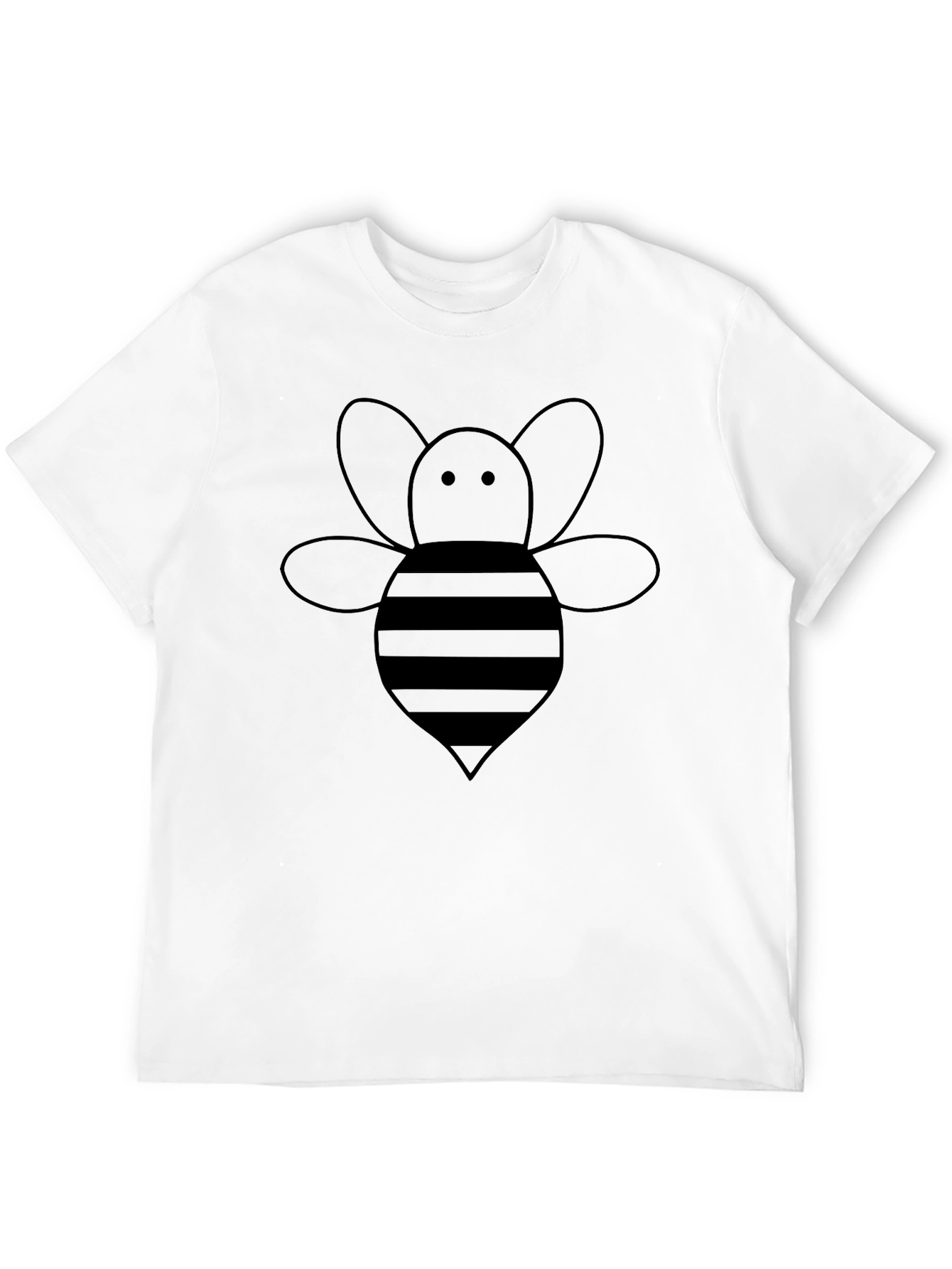 Mens Black T-Shirt with Cute Bee Graphic
