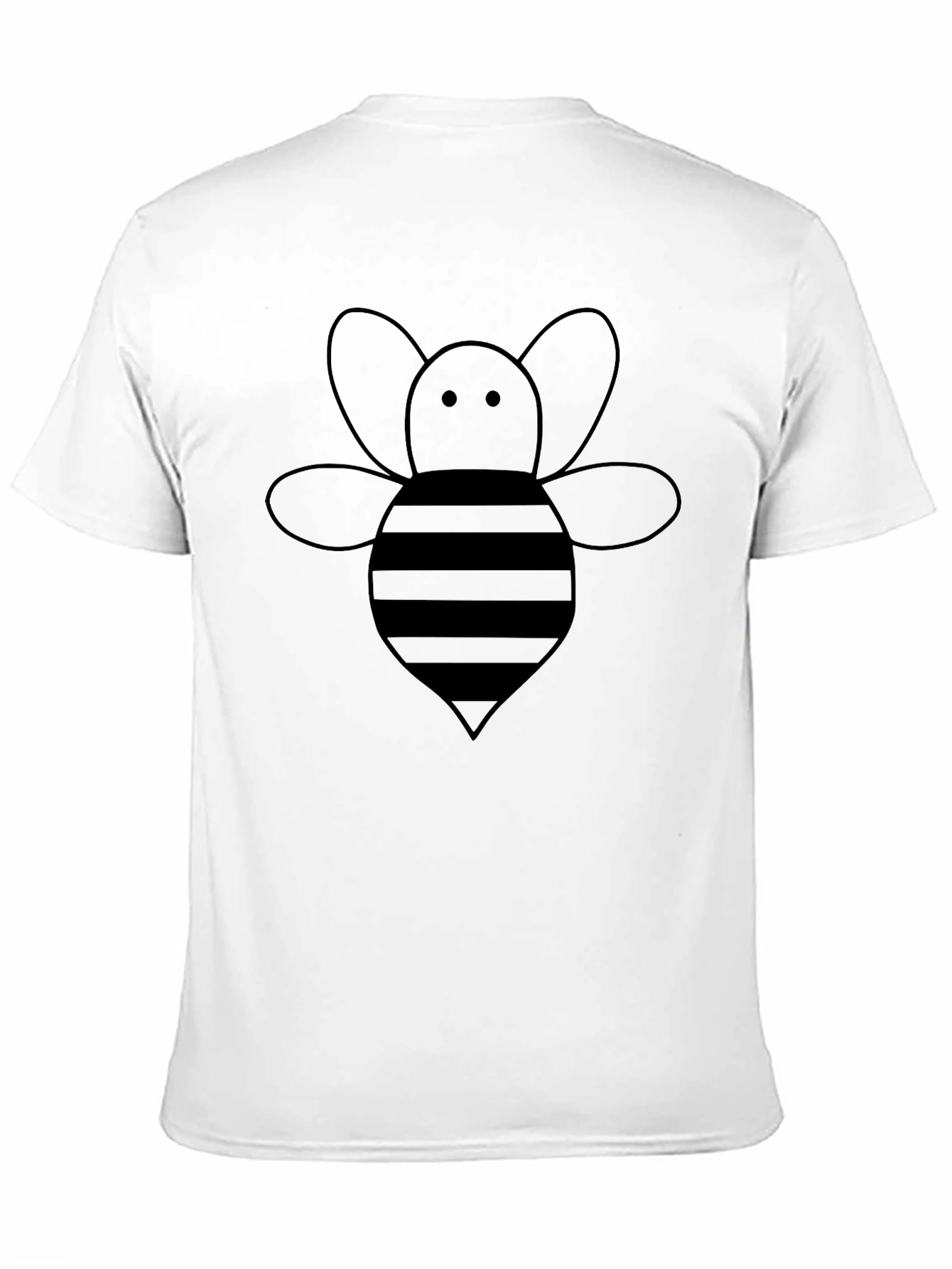 Mens Black T-Shirt with Cute Bee Graphic