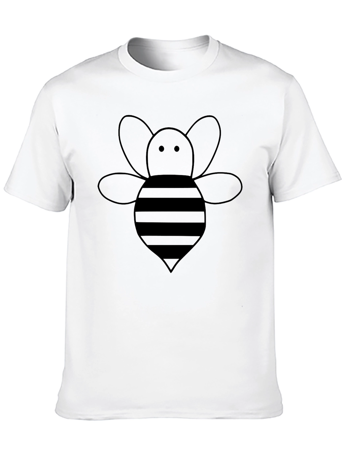 Mens Black T-Shirt with Cute Bee Graphic