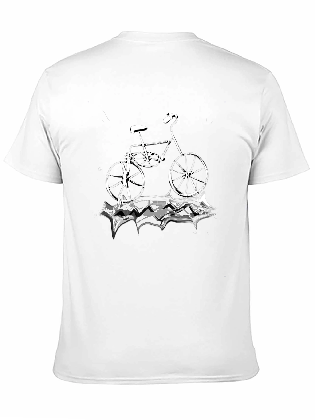 Black T-Shirt with Bicycle Graphic