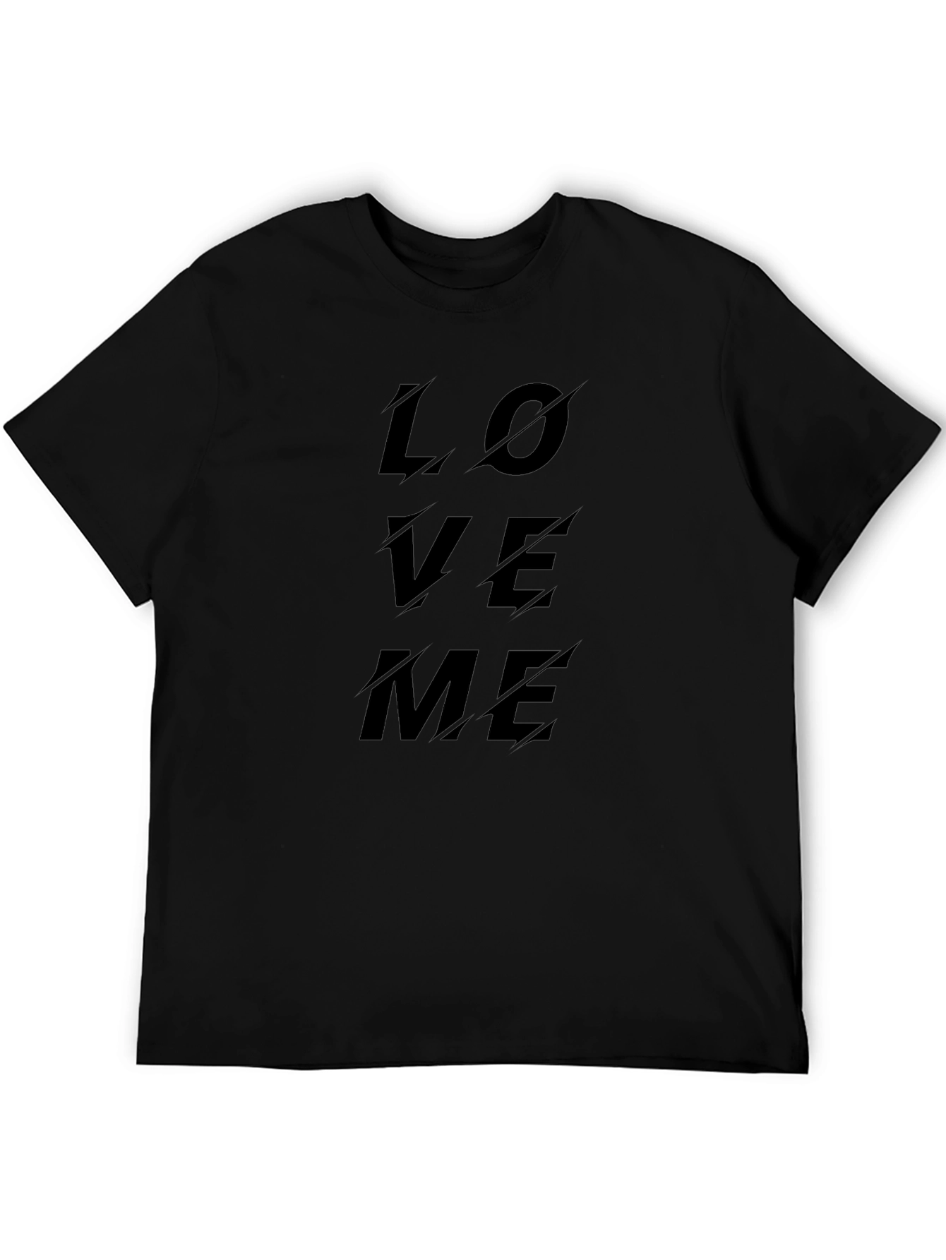Love Me Graphic Print Black T-Shirt