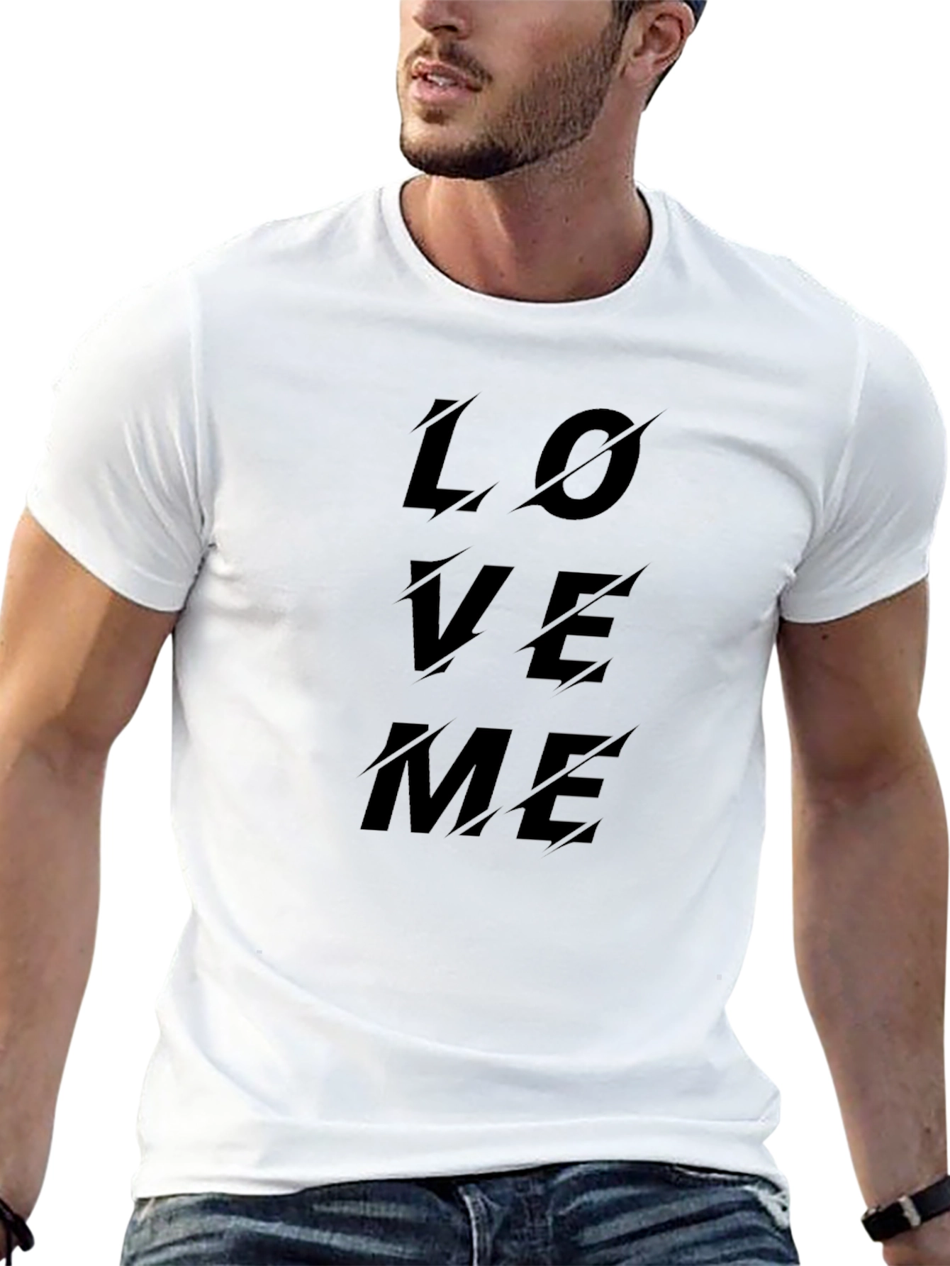 Love Me Graphic Print Black T-Shirt