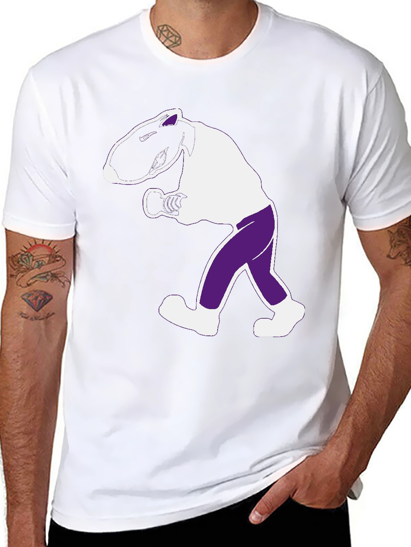 Funny Cartoon Animal Graphic Tee - Black