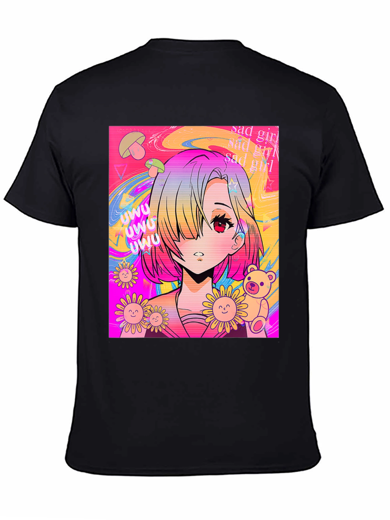 Anime Girl Graphic Tee - Trendy Kawaii Style