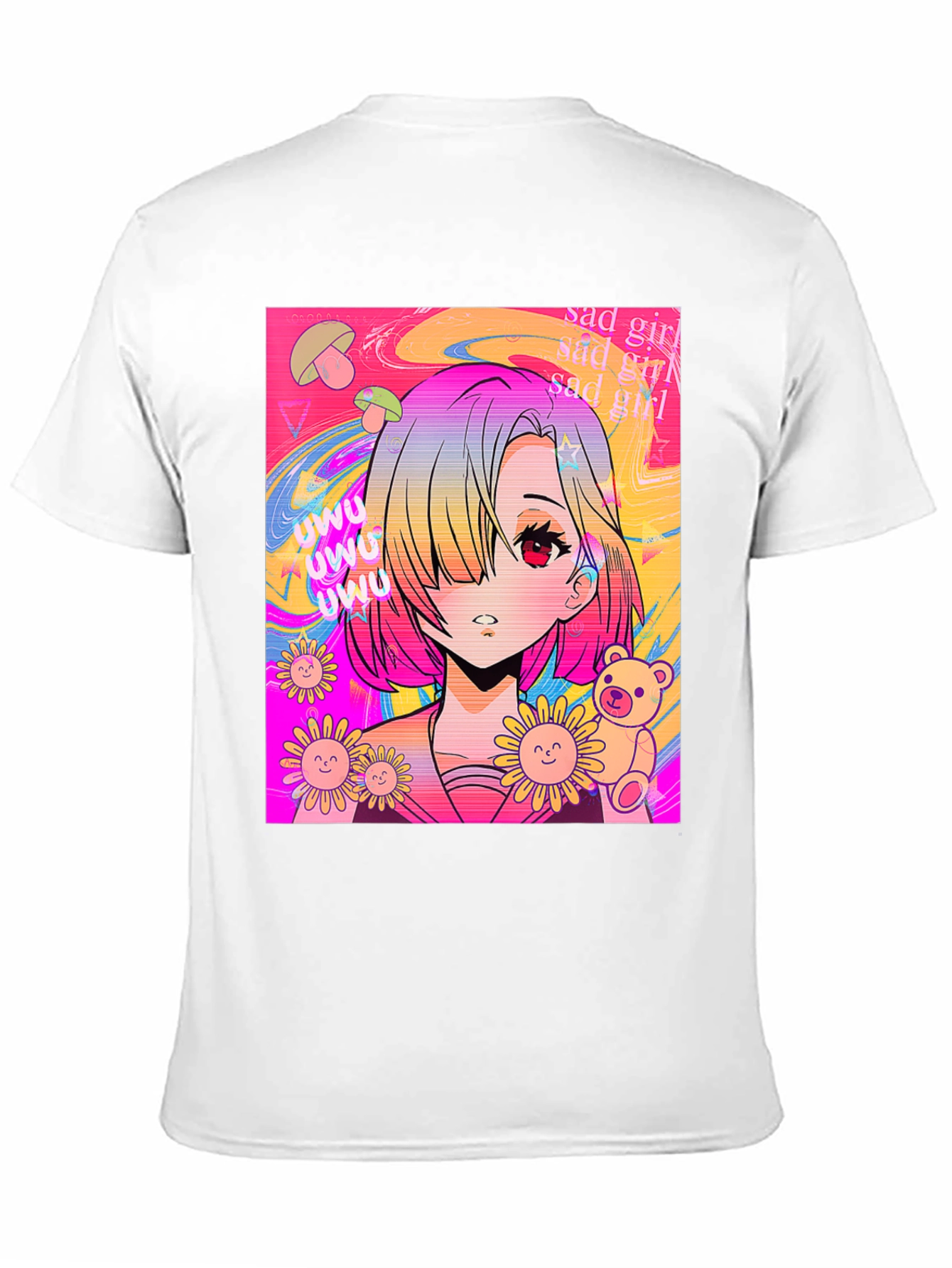 Anime Girl Graphic Tee - Trendy Kawaii Style