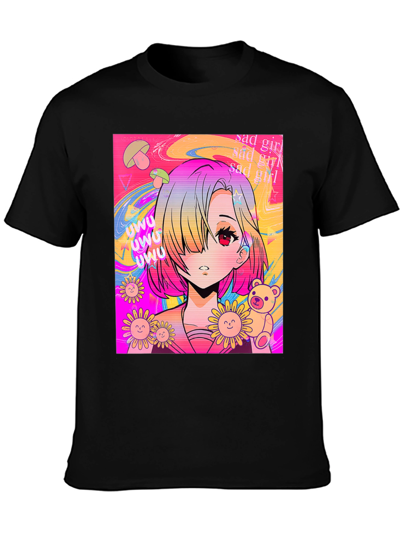 Anime Girl Graphic Tee - Trendy Kawaii Style