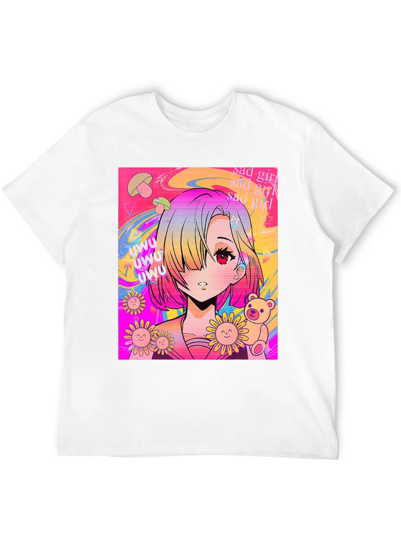 Anime Girl Graphic Tee - Trendy Kawaii Style