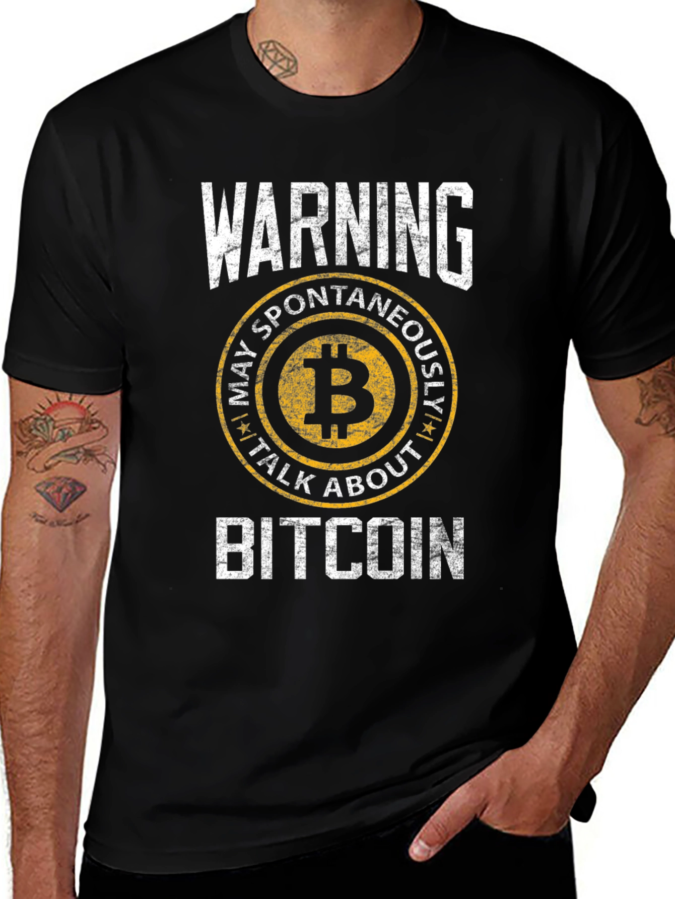 Bitcoin Warning T-Shirt - May Spontaneously Talk About Bitcoin