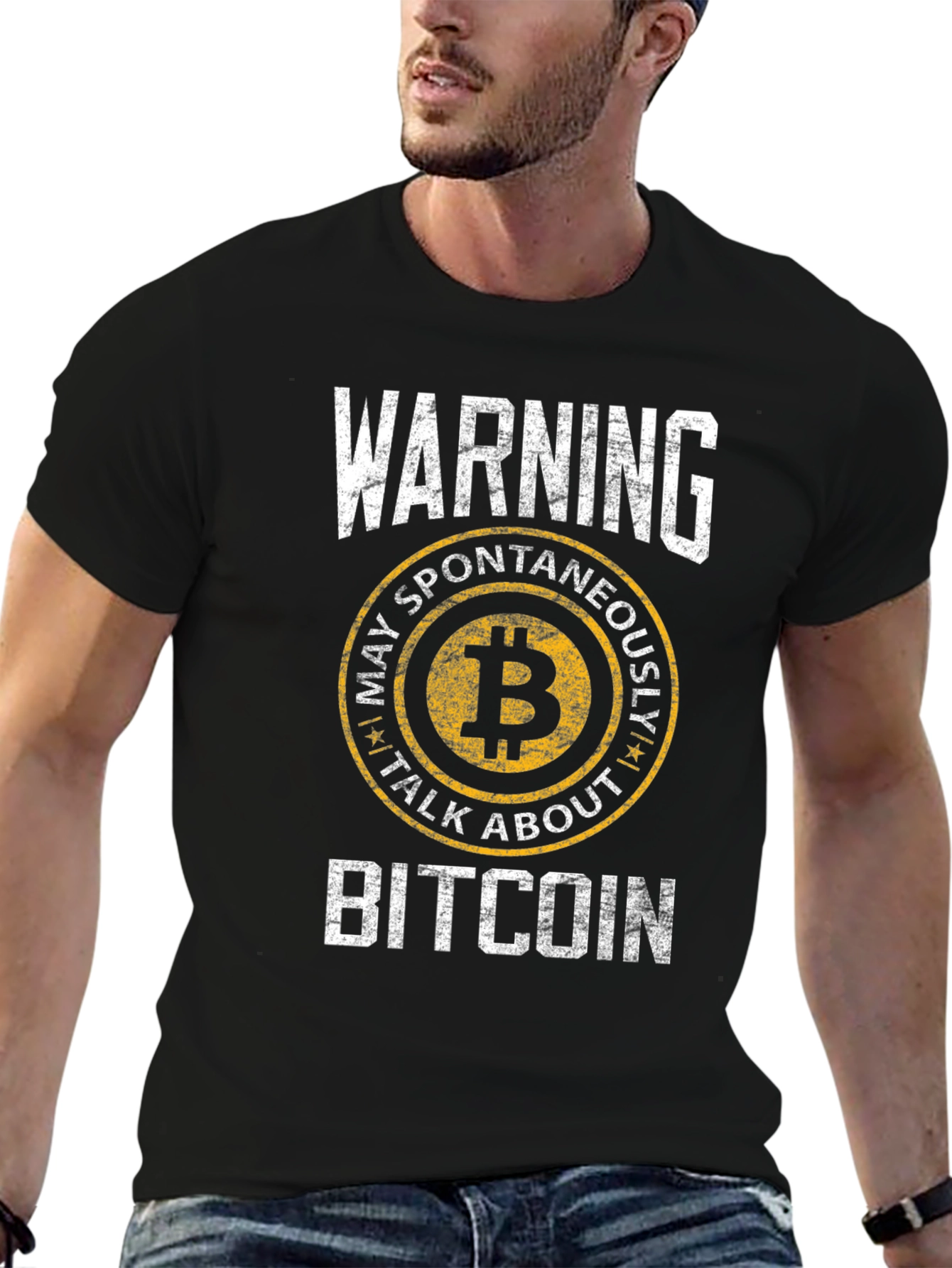 Bitcoin Warning T-Shirt - May Spontaneously Talk About Bitcoin