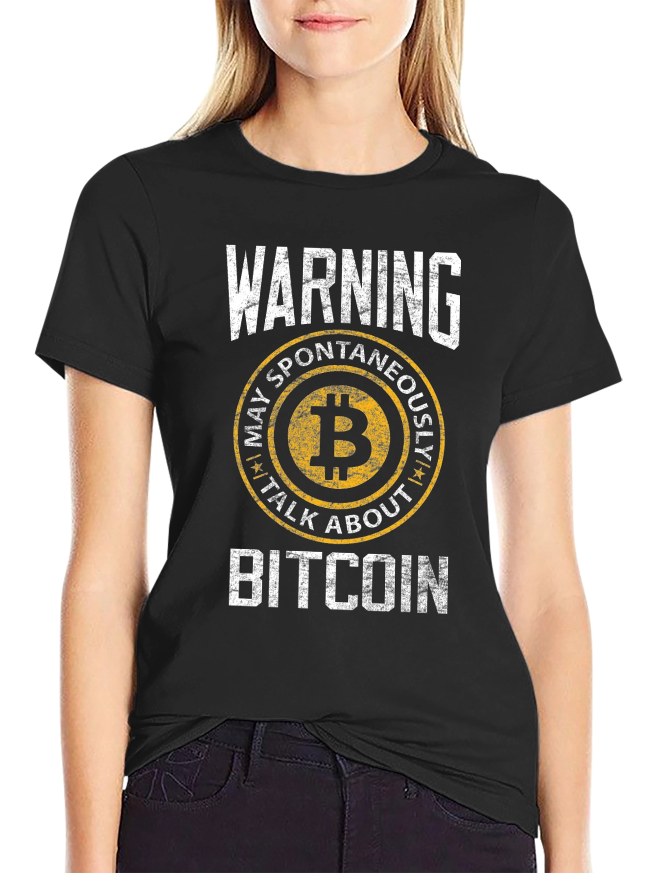 Bitcoin Warning T-Shirt - May Spontaneously Talk About Bitcoin