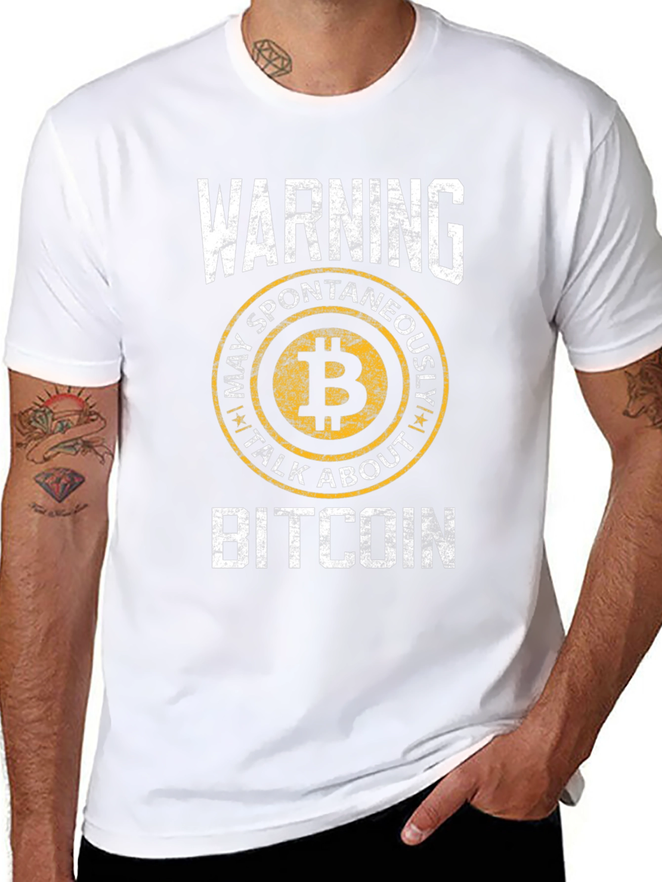 Bitcoin Warning T-Shirt - May Spontaneously Talk About Bitcoin
