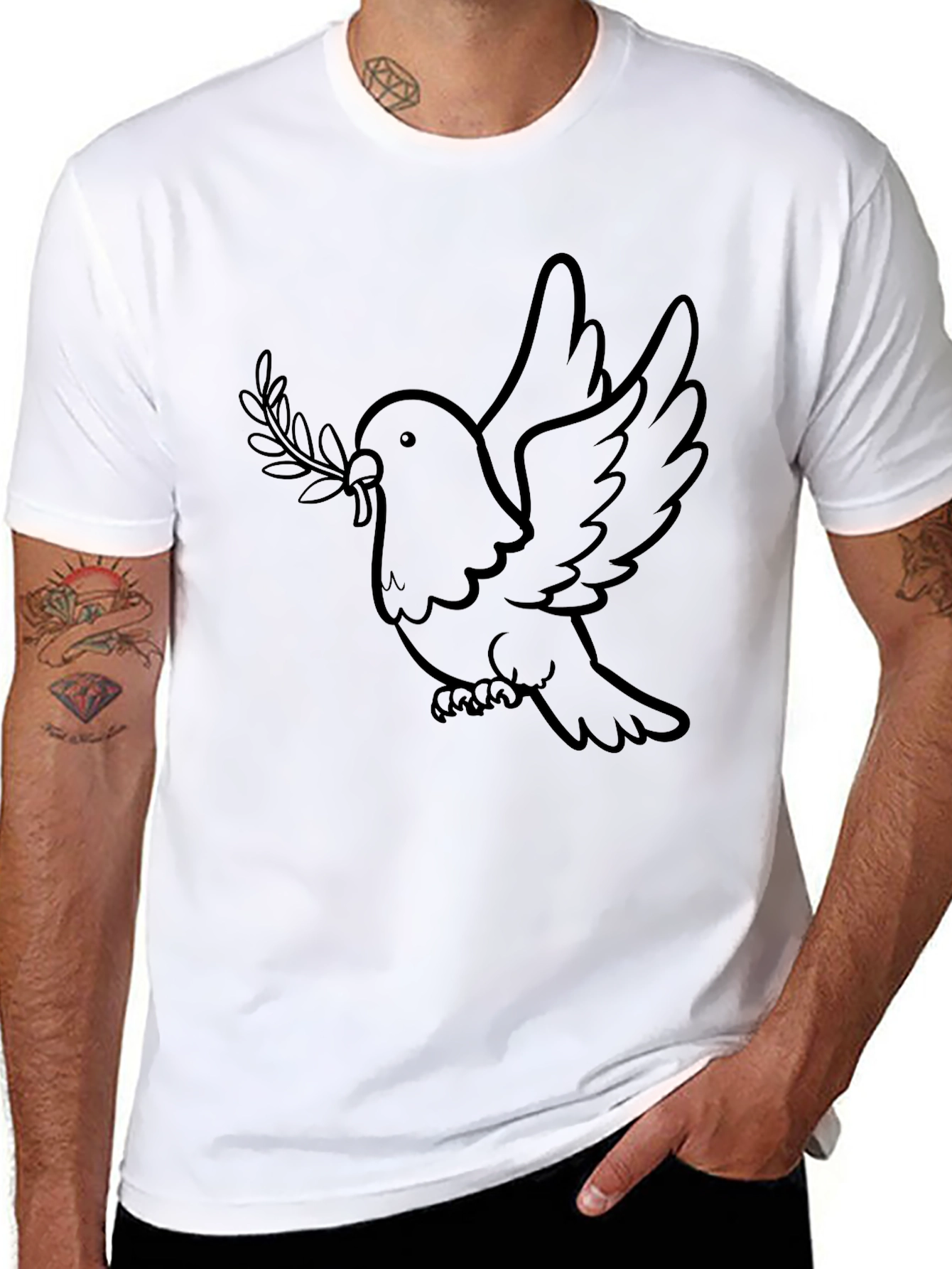 Peace Dove Graphic Tee - Black T-Shirt
