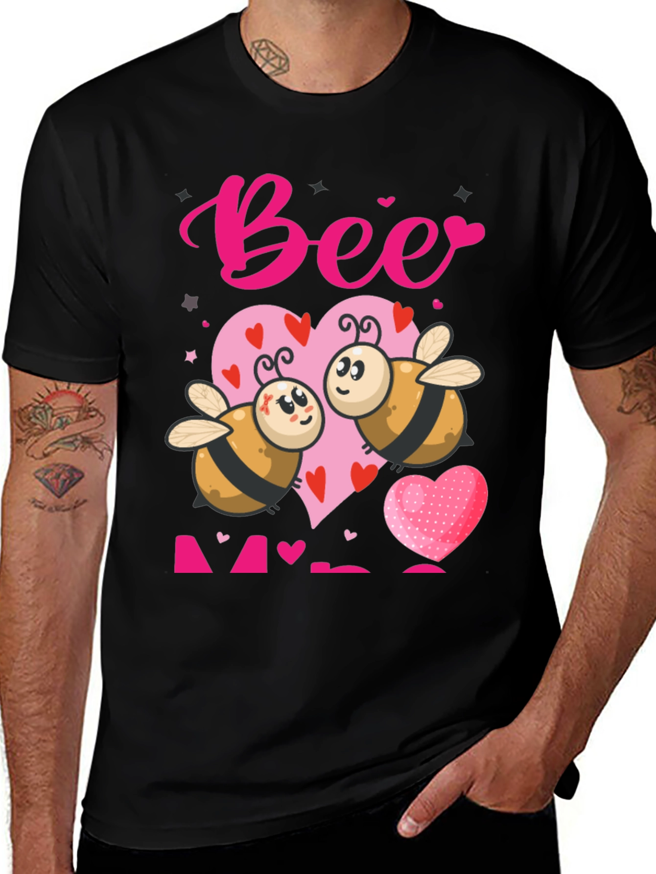 Bee Mine Valentines T-Shirt - Cute Cartoon Bees