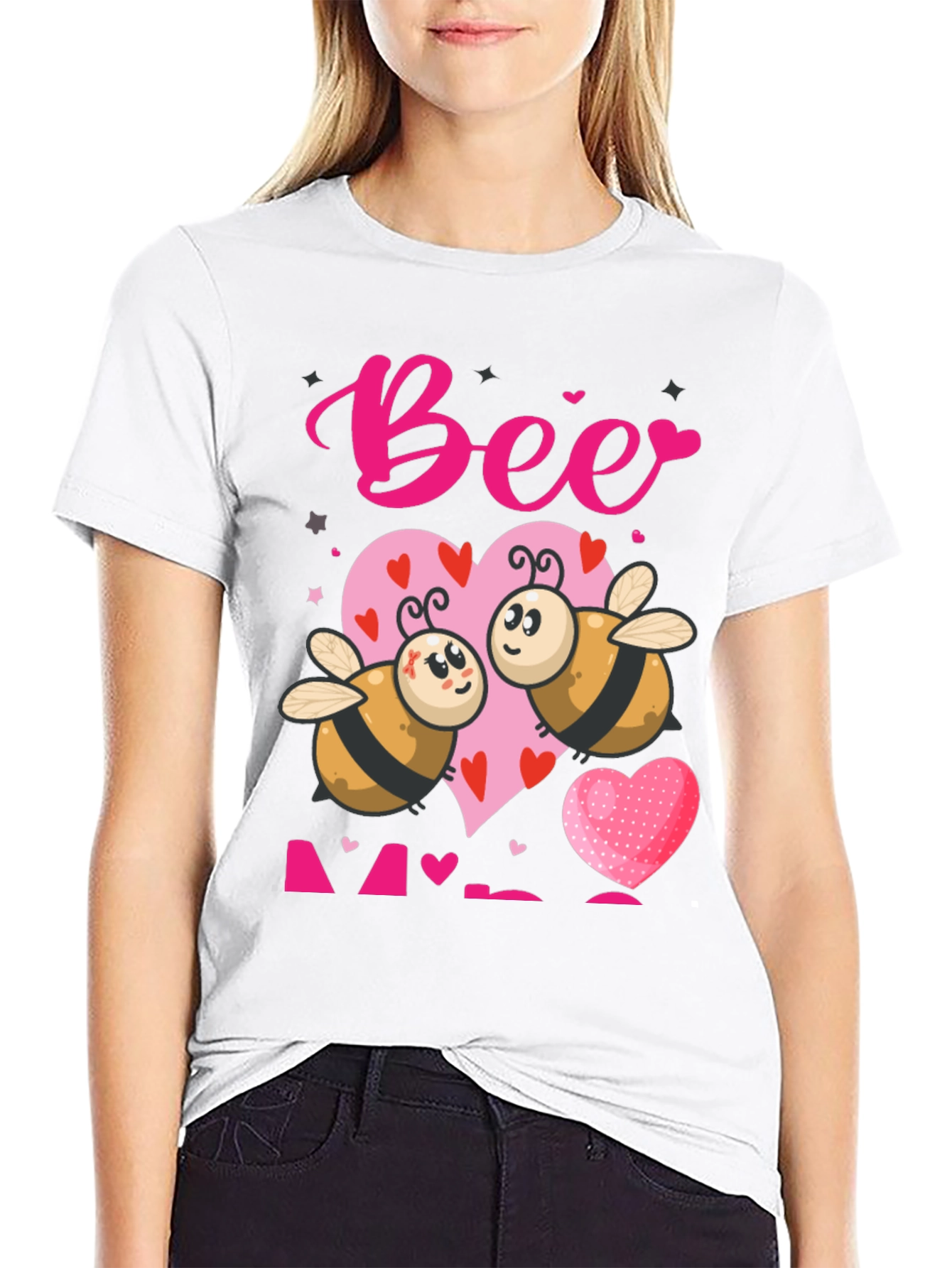 Bee Mine Valentines T-Shirt - Cute Cartoon Bees
