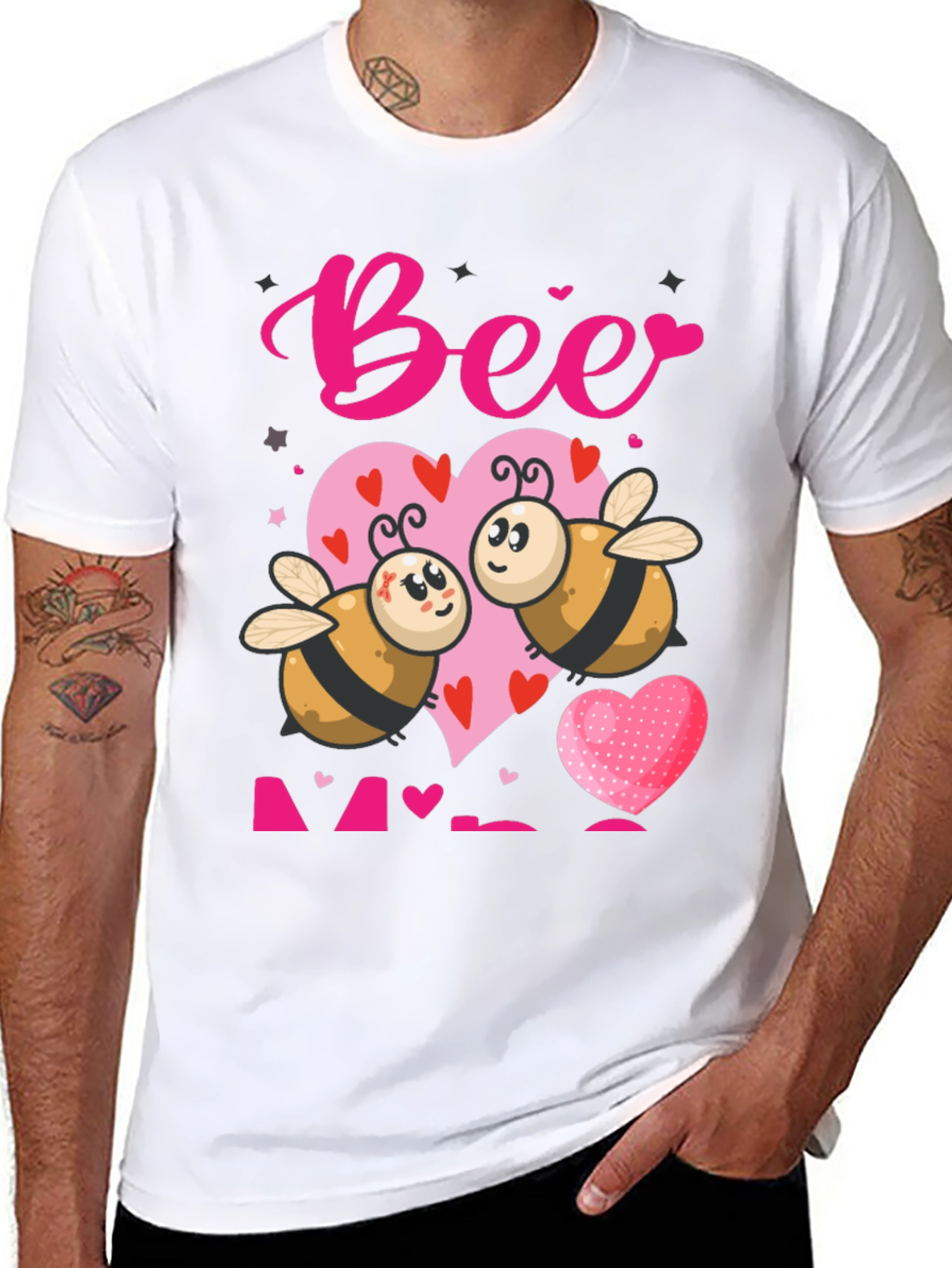 Bee Mine Valentines T-Shirt - Cute Cartoon Bees