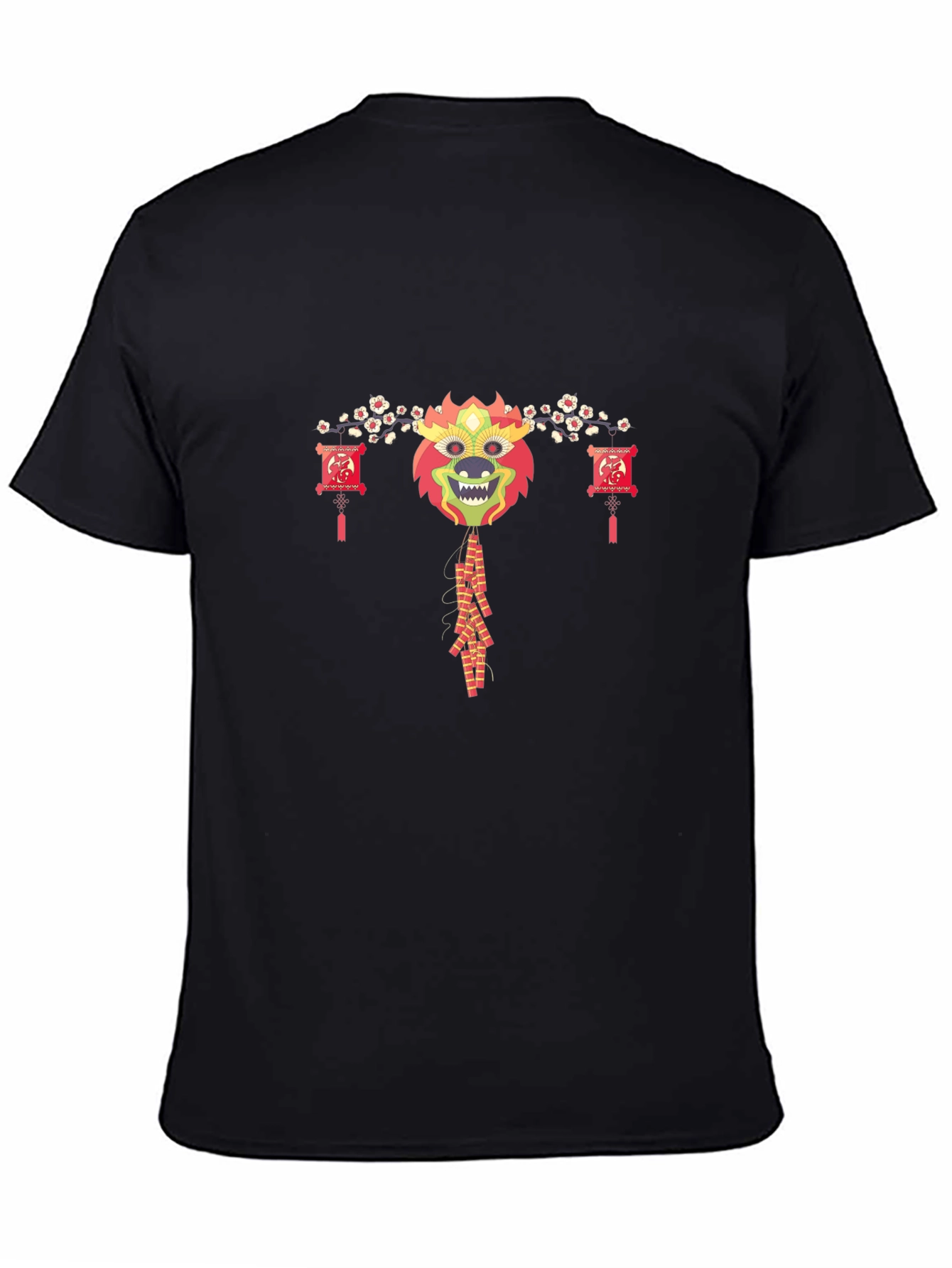 Chinese New Year Dragon Graphic Black T-Shirt