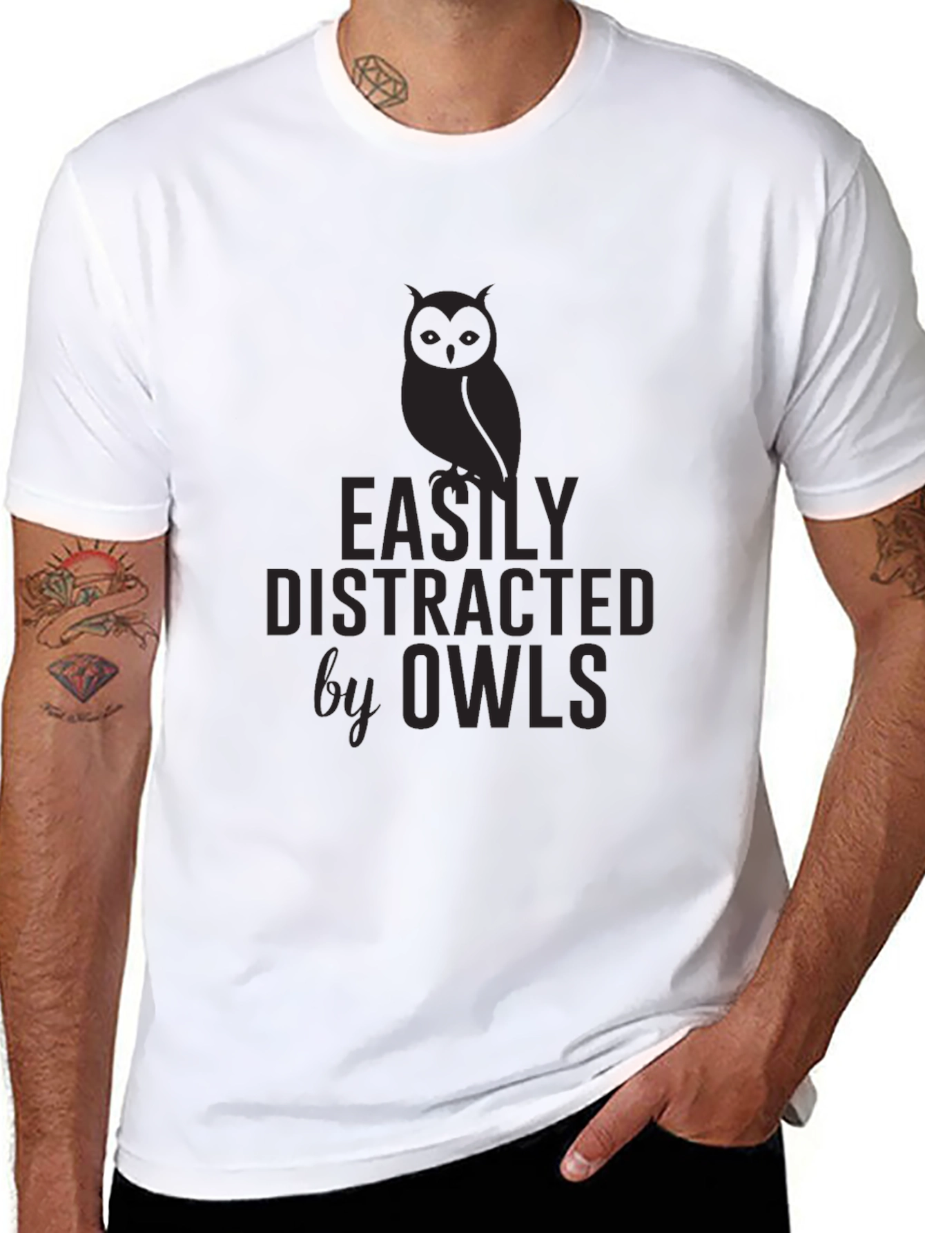 Easily Distracted By Owls Graphic T-Shirt