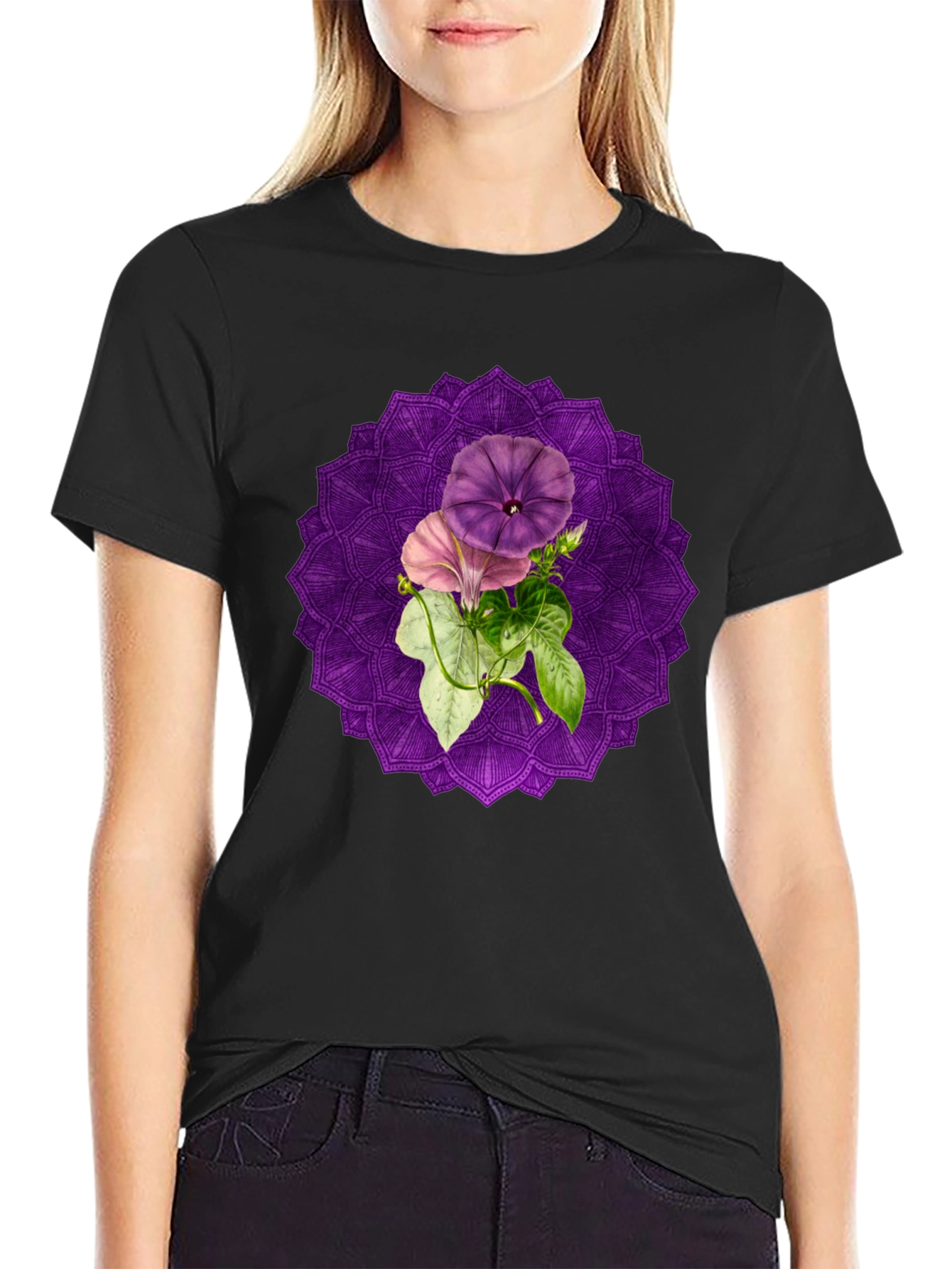 Floral Mandala Graphic Tee - Stylish Comfort