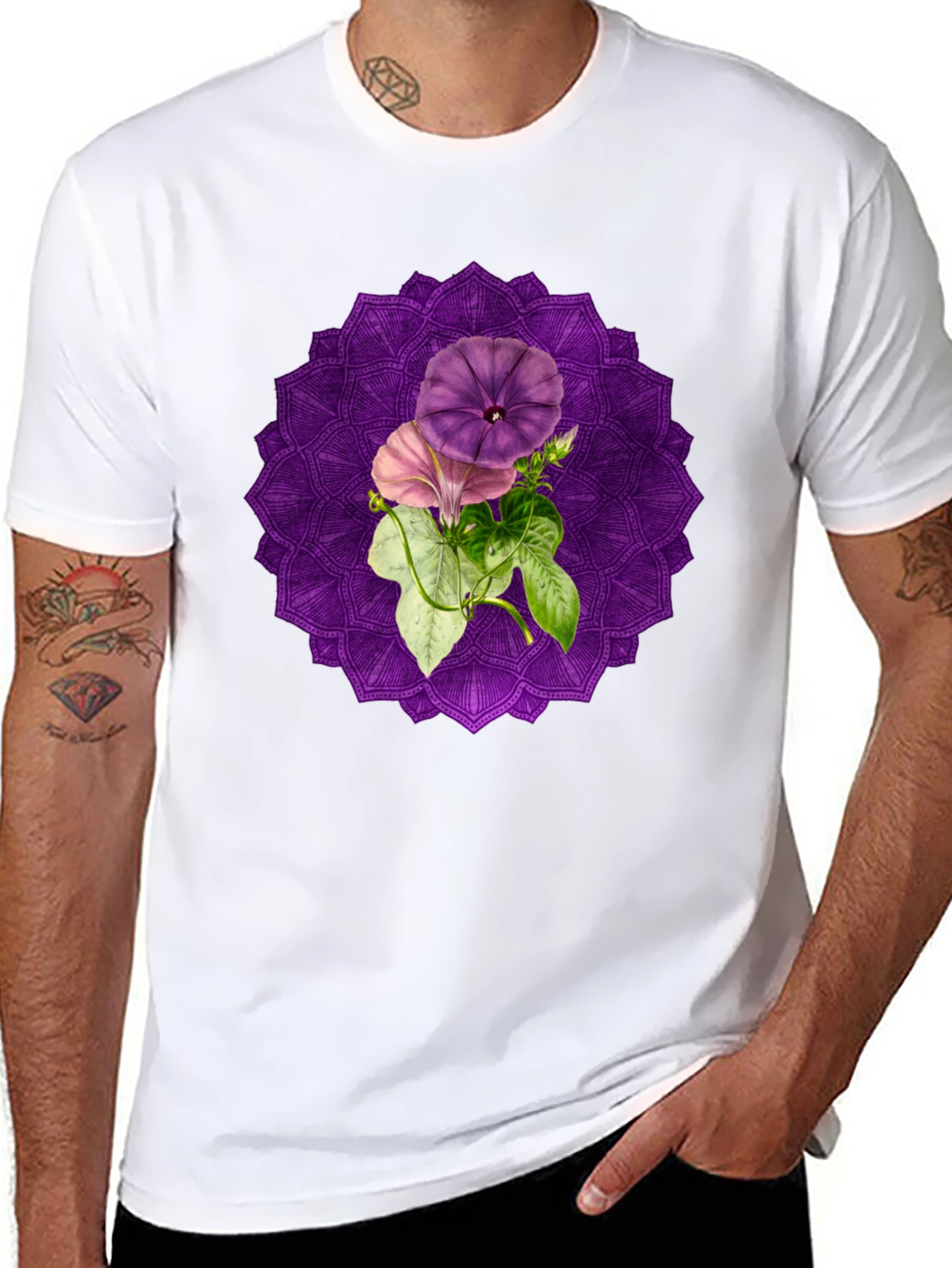 Floral Mandala Graphic Tee - Stylish Comfort