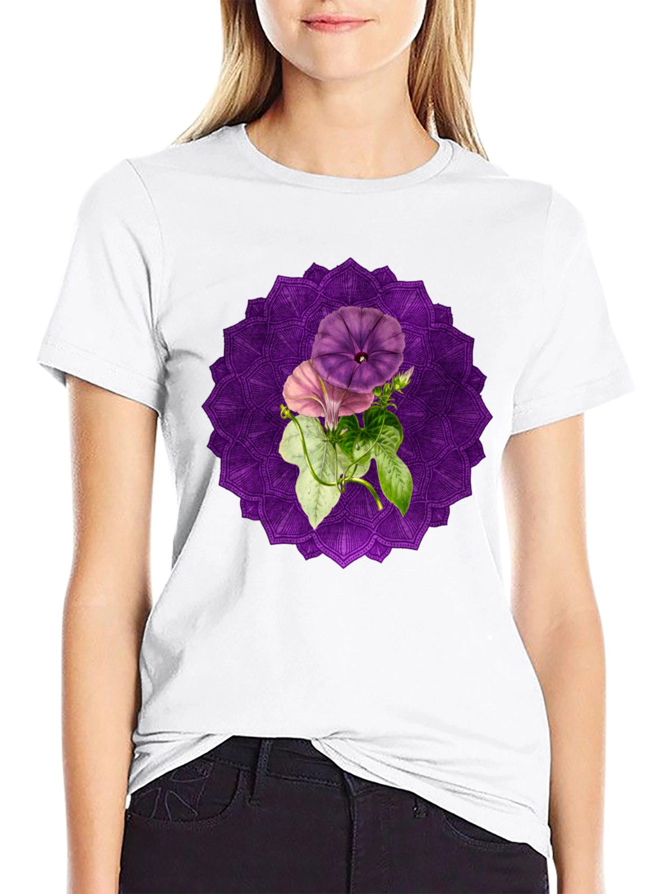 Floral Mandala Graphic Tee - Stylish Comfort